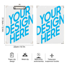 Cargar imagen en el visor de la galería, Tabla con clip Portapapeles de madera tamaño A4 estándar y carta con clip de metal discreto BG1613019 Personalizado Personalizada con Foto, Texto o Logo