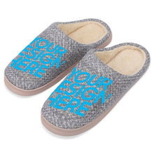 Cargar imagen en el visor de la galería, Zapatillas para Hogar de Algodón para Hombres con Diseño Personalizado Personalizada de Tus Nombres o Imágenes