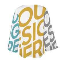 Cargar imagen en el visor de la galería, Blusa / Camisa de Gasa Suelta Original Casual de Manga Larga para Mujer 1L Personalizada con Impresión Completa de múltiples imágenes con Foto Logo Patrón Texto