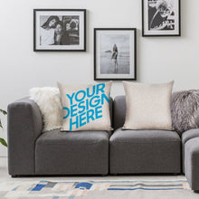 Cargar imagen en el visor de la galería, Funda de Almohada de Algodón y Lino con Impresión a Una Cara de Diseño Personalizado con Tu Texto o Imagen Online