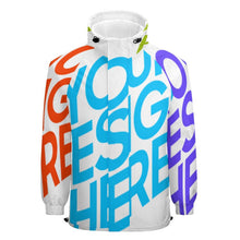 Cargar imagen en el visor de la galería, Chaqueta ligera con velcro deportiva con capucha para hombre A541 Personalizada con Impresión Completa de una imagen con Foto Logo Patrón Texto