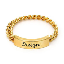 Cargar imagen en el visor de la galería, Anillo de cadena J0008 Personalizado de plata de ley 925 para mujer hombre Grabado con texto nombre letras