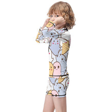 Cargar imagen en el visor de la galería, Traje de Baño de surf manga larga con cremallera patalones cortos para niños ET001 Personalizado con Impresión Completa con Foto Logo Patrón Texto