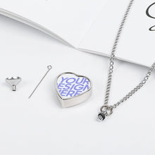 Cargar imagen en el visor de la galería, Collar de Urna de Mascota Colgante de Corazón de Ceniza de Perro Gato Conmemorar Recuerdo CW1511001 Personalizado Impresion Completa de Una Imagen con Foto Logo Patrón Texto