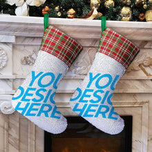 Cargar imagen en el visor de la galería, Calcetín Navideño de Lentejuelas con Diseño Personalizado de Tus Patrones o Textos