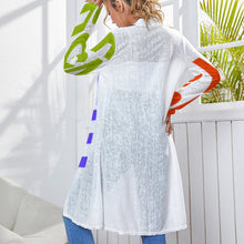 Cargar imagen en el visor de la galería, Cárdigan Blusa de longitud media fresco para mujer NZ060 Personalizado con Impresión Completa de múltiples imágenes con Foto Logo Patrón Texto