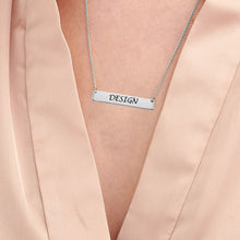 Cargar imagen en el visor de la galería, Collar de Barra Longitud Ajustable en plata de ley 925 chapado de oro rosa de 18K para mujer hombre X0058 Personalizado con texto nombre