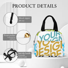 Cargar imagen en el visor de la galería, Bolsa de Almuerzo con Bolsillo / Bolso de Comida Térmico para Oficina Escuela Picnic XB0602048 Personalizada Impresion Completa de Múltiples Imágenes con Foto Logo Patrón Texto