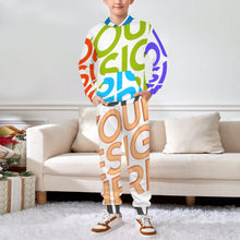 Cargar imagen en el visor de la galería, Conjunto de sudadera para niños de 2 piezas A5TZ para niñas y niños personalizado con patrón foto texto (impresión de imágenes múltiples)