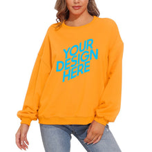 Cargar imagen en el visor de la galería, Sudadera blusa holgada casual con cuello redondo y manga abullonada para mujer D-61 NZ2205128 Personalizada con Foto, Texto o Logo