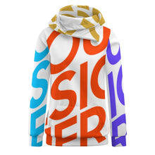 Cargar imagen en el visor de la galería, Sudadera con capucha solapa con forro polar para mujer AKH Personalizada con Impresión Completa de múltiples imágenes con Foto Logo Patrón Texto