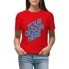 Cargar imagen en el visor de la galería, Camiseta 100% algodón suave casual talla grande manga corta para mujer FS0803125 Personalizada con Impresión Trasera de una imagen con Foto Logo Patrón Texto