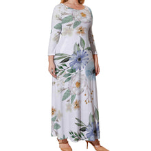 Cargar imagen en el visor de la galería, Vestido holgado talla grande manga larga cuello redondo para mujer A120 Personalizado con Impresión Completa de una imagen con Foto Logo Patrón Texto