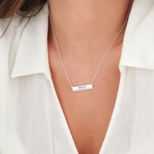 Cargar imagen en el visor de la galería, Collar de Barra de Diamantes de Plata 925 Chapada de Oro / Oro Rosa X0012 Grabado Personalizado con Texto Nombre