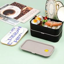 Cargar imagen en el visor de la galería, Caja Bento PP con Dos Capas Correa Elástica / Caja de Almuerzo Plástica con Cubiertos para Niños Adultos Trabajo Escuela Comida JJ0522203 Personalizada con Impresión Completa con Foto Logo Patrón Texto