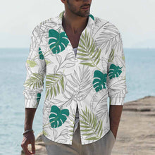 Cargar imagen en el visor de la galería, Camisa Casual Moderna de Manga Larga con Solapa y Bolsillo para Hombre AY007 Personalizada con Impresión Completa de Una Imagen con Foto Logo Patrón Texto