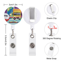 Cargar imagen en el visor de la galería, Carrete Plástico Retráctil de Soporte de Tarjeta de Identificación / Clip de Insignia JJ0529008 Personalizado Impresion Completa de Una Imagen con Foto Logotipo Patrón Texto