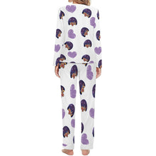 Cargar imagen en el visor de la galería, Pijama Conjunto Casual y Pantalones Largos de Otoño Invierno Suaves para Mujer BTZ Personalizado Impresion Completa de Múltiples Imágenes con Foto Logo Patrón Texto