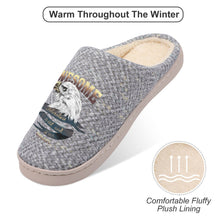 Cargar imagen en el visor de la galería, Zapatillas para Hogar de Algodón para Hombres con Diseño Personalizado Personalizada de Tus Nombres o Imágenes