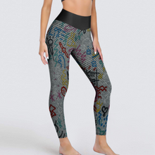 Cargar imagen en el visor de la galería, Pantalones de Yoga Deportivos / Leggings Elásticos con Patrón de Panal para Mujer YJ050 Personalizados con Impresión Completa de Múltiples Imágenes con Foto Logo Patrón Texto