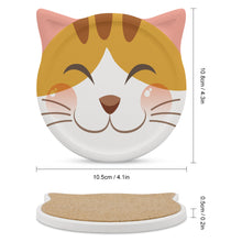 Cargar imagen en el visor de la galería, Posavasos de Cerámica Forma de Gato Posavasos Resistentes al Calor Posavasos para Bebidas para Protección de Mesa Juego de 4 / 6 JJ0520146 Personalizados con impresión de una imagen con Foto Logo Patrón Texto