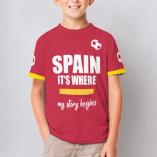 Cargar imagen en el visor de la galería, Camiseta Infantil Manga Corta para Niños Niñas Chicos ET Personalizada con Impresión Completa de Múltiples Imágenes con Foto Logo Patrón Texto