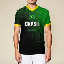 Cargar imagen en el visor de la galería, Camiseta Transpirable de Fútbol Manga Corta Cuello en V para Hombre 3Z06 Personalizada con Impresión Completa de Múltiples Imágenes con Foto Logo Patrón Texto