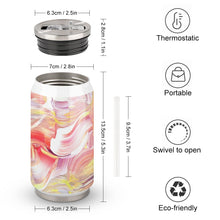 Cargar imagen en el visor de la galería, Taza tipo lata de aluminio de 304 Acero Inoxidable Reutilizable Estampada Completa con Tapa y Pajita para Cola Café Bebida JJ0520165 Personalizada con Foto Logo Patrón Texto