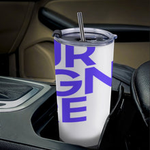 Cargar imagen en el visor de la galería, Taza de café para coche con tapa y pajita en acero inoxidable 304 personalizado con patrón foto texto