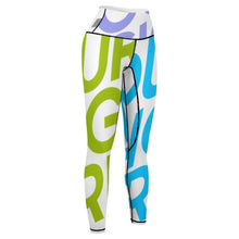 Cargar imagen en el visor de la galería, Leggings Deportivos para Fitness Gimnasio Pantalones de Yoga de Cintura Alta para Mujer YJ033 Personalizados con Impresión Completa de múltiples imágenes con Foto Logo Patrón Texto