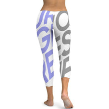 Cargar imagen en el visor de la galería, Leggings 3/4 de Yoga Mallas Pantalones Cintura Alta de Entrenamiento Correr Fitness Ejercicio para Mujer SY009 Personalizados con Impresión Completa de múltiples imágenes con Foto Logo Patrón Texto