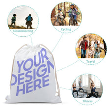 Cargar imagen en el visor de la galería, Bolsa con Cordones Reutilizable / Mochila para Deporte Escolar Gimnasio Viaje Playa XB0604115 Personalizada Impresion Completa de Una Imagen con Foto Logo Patrón Texto