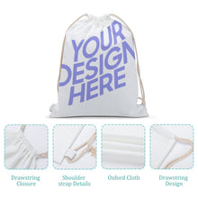 Cargar imagen en el visor de la galería, Bolsa con Cordones Reutilizable / Mochila para Deporte Escolar Gimnasio Viaje Playa XB0604115 Personalizada Impresion Completa de Una Imagen con Foto Logo Patrón Texto