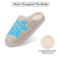 Cargar imagen en el visor de la galería, Zapatillas para Hogar de Algodón para Mujer con Diseño Personalizado Personalizada de Tus Nombres o Imágenes