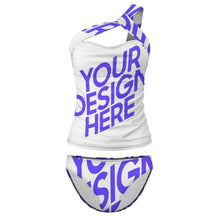 Cargar imagen en el visor de la galería, Novedad de 2024 conjunto de 2 piezas traje de baño Tankini Sexy para mujer SDS2002 personalizado con patrón foto texto (impresión de imagen única)