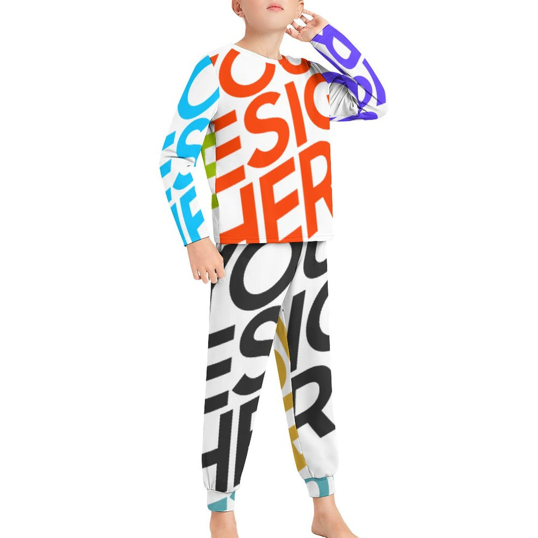 Traje / Conjunto de pijama suave con estampado para niños JTZ Personalizado con Impresión Completa de múltiples imágenes con Foto Logo Patrón Texto