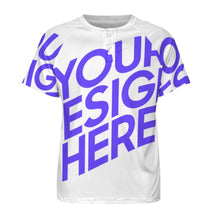 Cargar imagen en el visor de la galería, Camiseta Raglan manga corta para hombre DT36 con tres botones personalizado con foto patrón texto (impresión de imagen única)