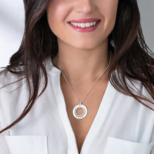 Cargar imagen en el visor de la galería, Collar Personalizado Redondo de Circonia Cúbica de Plata de Ley 925 / Cobre para Mujer X0080 Grabado con Texto Nombre