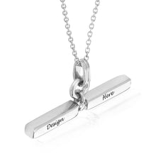 Cargar imagen en el visor de la galería, Collar con Colgante Rectángulo en plata de ley 925 chapado de oro rosa de 18K para mujer hombre X0050 Personalizado con texto nombre