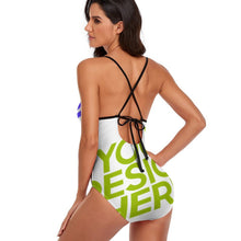 Cargar imagen en el visor de la galería, Bañador / Traje de Baño de Una Pieza con Cuello en V LT3153 Personalizado con Foto Logo Patrón Texto (Impresión Completa de múltiples imágenes)