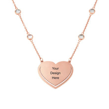 Cargar imagen en el visor de la galería, Collar con colgante de corazón personalizado X0038 con texto nombre para mujer hombre Longitud Ajustable en plata de ley 925 chapado de oro rosa de 18K