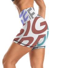 Cargar imagen en el visor de la galería, Leggings de Yoga Pantalones Cortos Deportivos Entrenamiento Cintura Alta para Mujer Y10A Personalizados con Impresión Completa de múltiples imágenes con Foto Logo Patrón Texto