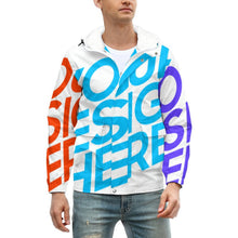 Cargar imagen en el visor de la galería, Chaqueta corta deportiva moderna gruesa con forro polar para hombre A679 Personalizada con Impresión Completa de múltiples imágenes con Foto Logo Patrón Texto