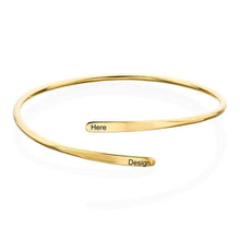 Cargar imagen en el visor de la galería, Brazalete / Pulsera Abierta Ajustable en plata de ley 925 con letras para mujer hombre S0014 Personalizada Grabada con Texto Nombre