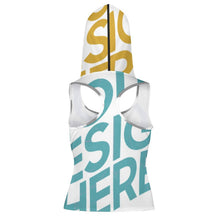Cargar imagen en el visor de la galería, Sujetador Deportivo / Chaleco Deportivo con Capucha Cremallera para Mujer B772 Personalizado Impresion Completa de Múltiples Imágenes con Foto Logo Patrón Texto