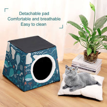 Cargar imagen en el visor de la galería, Acogedora cama para mascotas nido de cuevas para dormir para gatos y perros pequeños Personalizada con Foto Texto o Logo