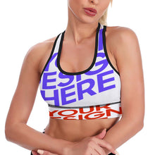 Cargar imagen en el visor de la galería, Top de yoga con sujetador deportivo para mujer XG005KN07 personalizado con patrón foto texto (impresión de imágenes múltiples)