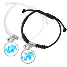 Cargar imagen en el visor de la galería, Pulseras cuerdas con Campana para Parejas SS1407002 Personalizadas con Impresión Digital con Foto Nombre