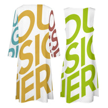 Cargar imagen en el visor de la galería, Traje de de Vestido sin Mangas y Cárdigan Largo Casual Elegante de Moda para Mujer STZ Personalizado Impresion Completa de Múltiples Imágenes con Foto Logo Patrón Texto
