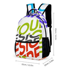 Cargar imagen en el visor de la galería, Mochila con estampado de 8 imágenes, mochila escolar impermeable para niños, niñas, adolescentes, personalizada con texto de patrón de foto